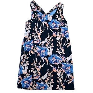 Gap Factory Sundress w/Knot Racer Back Navy w/ Floral Print EUC  XS